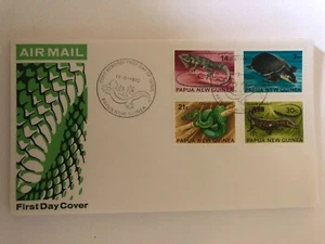 PNG STAMPS FDC 1972 REPTILES - Picture 1 of 1