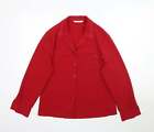 Berkertex Womens Red Polyester Basic Button-Up Size 16 Collared