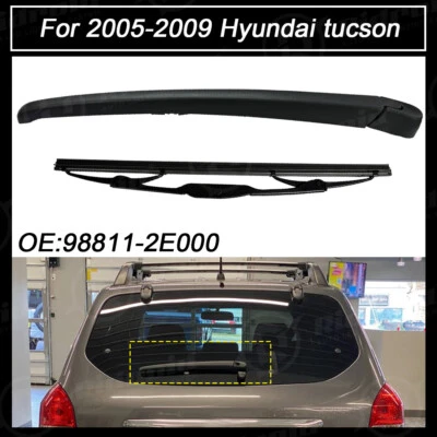 For 2010 2011 - 2017 Hyundai Tucson Rear Window Windshield Wiper Arm & Blade Set - Image 1 of 4