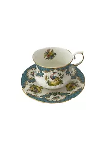 ROSINA China Co. Fine English Bone China Teacup & Saucer Set Blue Bird Design - Picture 1 of 10