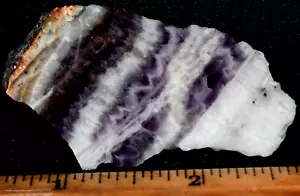 K-13 ~ 0,8 Unzen Platte Chevron Amethyst Spitze Jaspis/Achat ~ Chihuahua, Mexiko - Bild 1 von 4