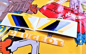 3 AUTOCOLLANTS ORIGINAUX PEUGEOT POUR MOBS PEUGEOT 103 SP (BLEU-JAUNE) - Imagen 1 de 2