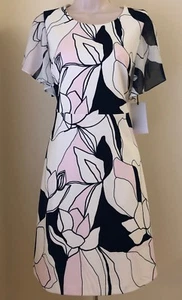 Ivanka Trump Scuba Crepe Georgette Sleeve Dress ID8N10GE NWT Sz 8 - Picture 1 of 8