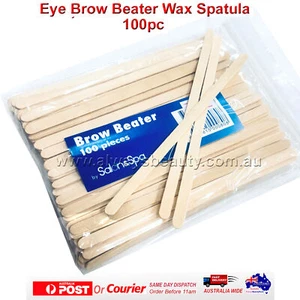 100pc Disposable Wooden Spatula Brow Beaters Wax Waxing Thinner Sticks - Picture 1 of 3