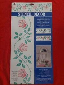 VICTORIAN ROSE VINE PLAID LARGE WALL Multi STENCIL DECOR MYLAR PAINT NEW 26760 - Picture 1 of 8