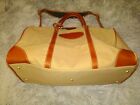 Brooks Brothers Brown Logo Duffle Gym Travel Bag Cotton Canvas 20"x15"x10"