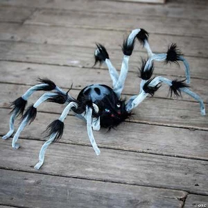 31 1/2" Gray And Black Hairy Walking Spider Halloween Decoration - Picture 1 of 4