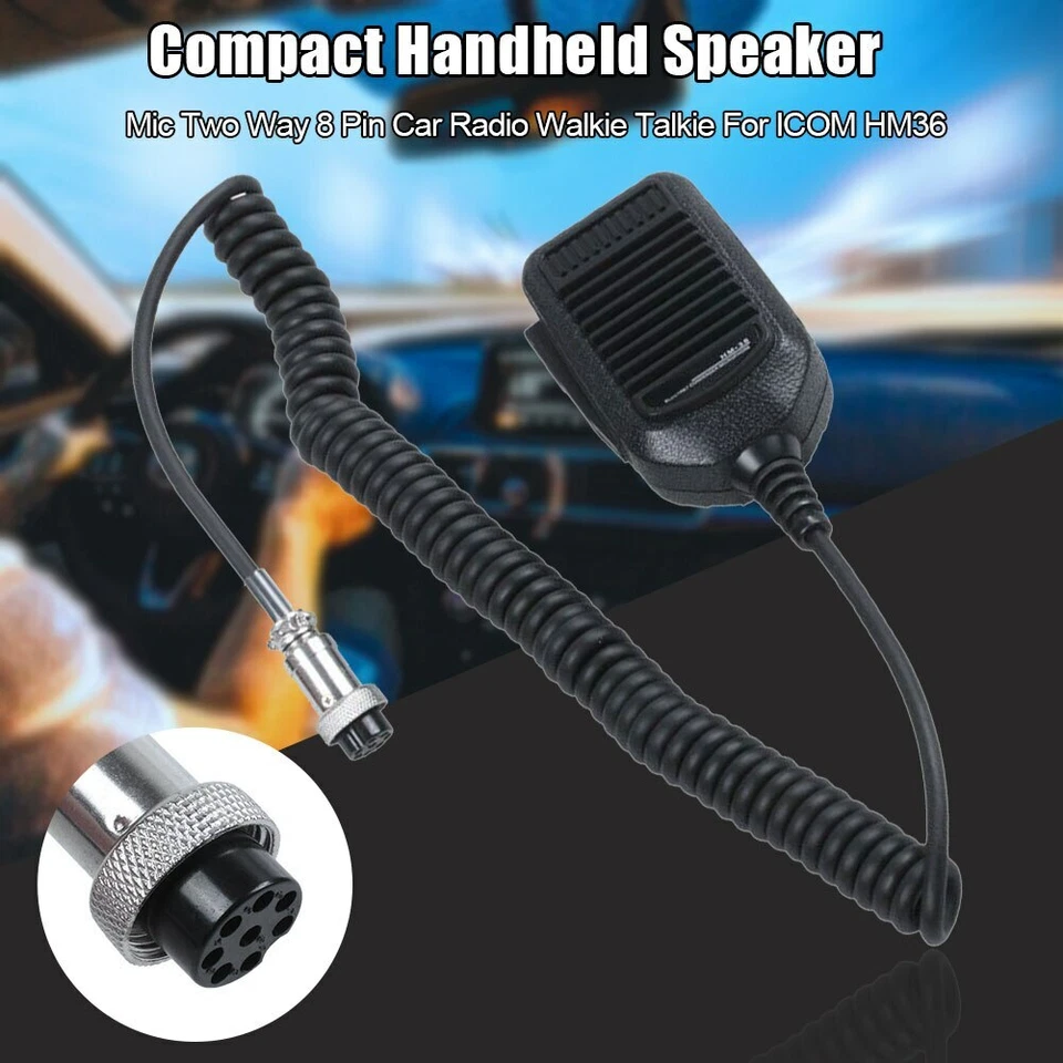 8 Pin Kunststoff Handlautsprecher Mikrofon Autoradio Elektro Walkie Talkie für ICOM HM36 - Bild 1 von 4