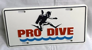 New Pro Dive Scuba Diver Front Metal License Plate White - Picture 1 of 3
