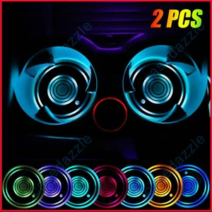 2X Car Accessories LED Light Cover Interior Decoration Lamp 7 Colors Cup Pad - Picture 1 of 11