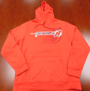 MAJESTIC NHL NEW JERSEY DEVILS RED THERMABASE HOODED SWEATSHIRT SIZE L - Picture 1 of 4
