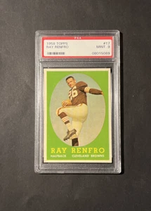 1958 Topps #17 Ray Renfro PSA 9 MINT Cleveland Browns POP 7 RARE NFL None Higher - Picture 1 of 4