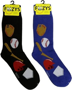 Baseball Softball Sports Bat Pitcher Glove Ball Game 2 Pairs Foozys Socks Men's - Picture 1 of 8