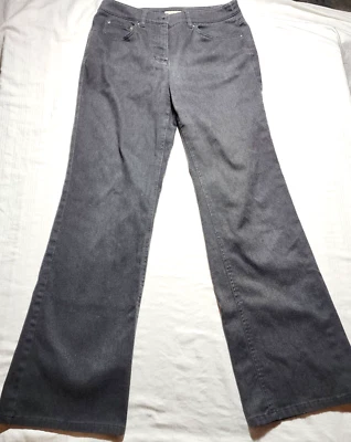 Pantalones de mezclilla Jones New York para mujer talla 10 negros bolsillos elásticos trabillas para cinturón Foto 1 de 4