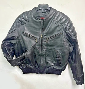 Herren Echt Rindsleder Front Reißverschluss Verschluss Belüftet Biler Jacke - Bild 1 von 5