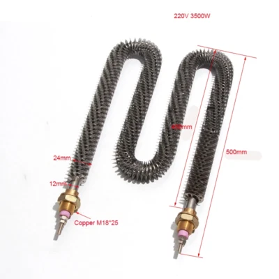Electric Air Finned Heater Tubular Copper Thread Stove Heat Duct Heating Element - Image 1 of 4