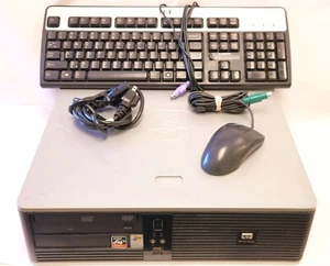 HP COMPAQ DC5750 SMALL FORM FACTOR COMPUTER CORD, KEYBOARD, & MOUSE INCLUDED - Picture 1 of 18