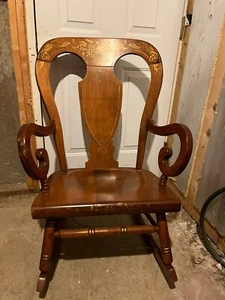 Tell City Farmhouse Rocker Hard seat Maple Rocking Chair Mid Century - Picture 1 of 4