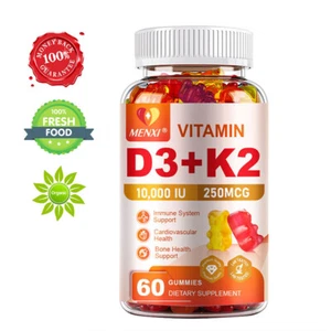Vitamatic Vitamin D3 K2 Gummies - 60 Count - Supports Healthy Bone Heart MENXI - Picture 1 of 9
