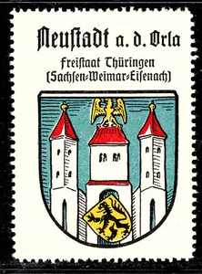 85 Kaffee Hag 1925 Neustadt a d Orla Sachsen Weimar Eisenach Reklamemarke Wappen - Bild 1 von 2