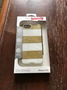 New Agent 18 SlimShield Limited Gold White Stripe Cover Case Iphone 5 / 5S - Picture 1 of 7