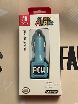 Power A Pow Block Car Charger Nintendo Switch Mario Iconic Pro 5V USB C PowerA - Image 1 of 4