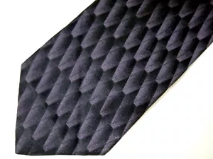 Vintage Arrow Herren Krawatte Krawatte schwarz lila geometrisch Seide 60" Karriere - Bild 1 von 3