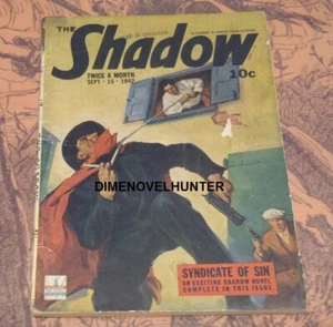 THE SHADOW SEPTEMBER 15 1942 "SYNDICATE OF SIN" MAXWELL GRANT PULP SEE VIDEO - Picture 1 of 1
