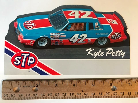 Vtg Kyle Petty 1982 STP oil corp #42 Pontiac NASCAR Racing car Postcard Handout Cover