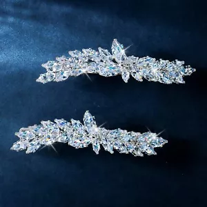 Rhinestone Hair Clips Silver Hair Clips Fancy Hair Clips for Women Wedding Ha... - Picture 1 of 6