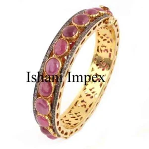Bangle Jewelry Natural Rosecut Diamond Ruby 925 Sterling Silver Bangle Jewelry - Picture 1 of 5