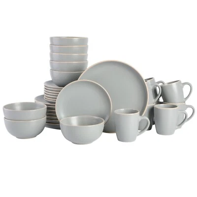 Gibson Home Rockaway 32-Piece Stoneware Dinnerware Set - Gray - Image 1 of 4