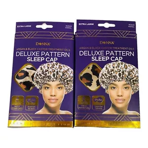 Donna Deluxe Pattern Sleep Cap Extra Large Animal Print (2-Pack) - Picture 1 of 5