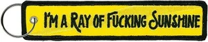 FOB I'M A RAY OF SUNSHINE Embroidered Artwork Key Holder Keychain, 1.25" x 6.2" - Picture 1 of 1