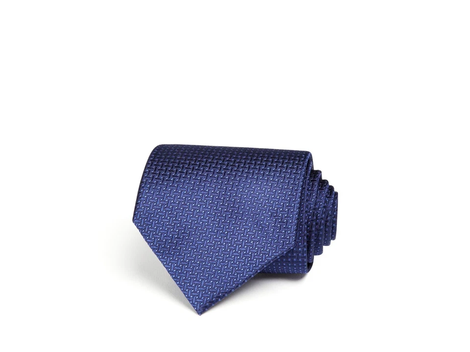 Bloomingdale's Mens Blue Classic Silk Basketweave Dress Necktie 59X3.25 - Image 1 of 1