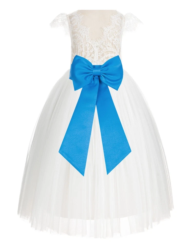 Vestido Marfil Flor Niña Encaje Vestidos Comunión Vestido Boda Desfile Vestidos Foto 1 de 1