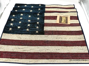 Warren Kimble Colonial Placemats Set of 3 American Flag Americana 18.5 X 13 - Picture 1 of 4