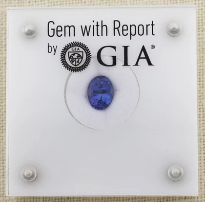 Tanzanita suelta natural corte ovalado de 2,71 quilates certificado por GIA Foto 1 de 4