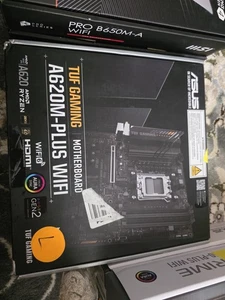 ASUS TUF Gaming A620M-Plus AM5 MicroATX Motherboard WiFi, AMD - Picture 1 of 5