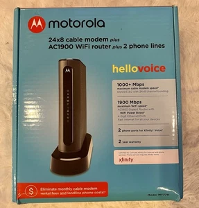 Motorola 24x8 Modem kablowy + router WiFi AC1900 + 2 linie telefoniczne do Xfinity MT7711 - Zdjęcie 1 z 7
