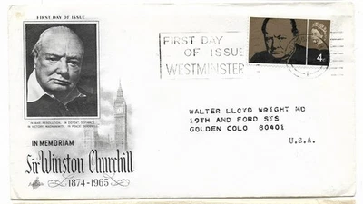 Winston Churchill 4d on 1965 Illustrated FDC  - Image 1 of 2