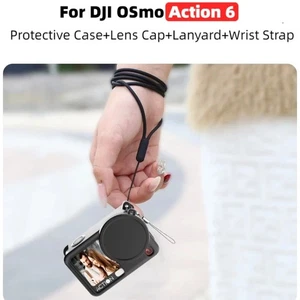 Protection Cover For DJI OSmo Action 6 Silicone Protective Case Lens Cap & Strap - Picture 1 of 9