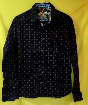 Camisa de vestir Elvis Presley 1935 para hombre talla mediana negra puño abatible manga larga Foto 1 de 4