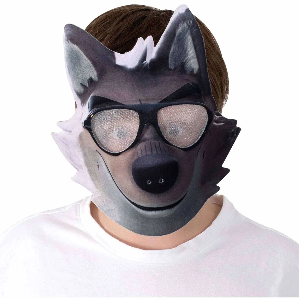 Mr Wolf Richie The Bad Guys Movie Child Boys Costume 3D shaped Foam Face Mask - Image 1 of 1