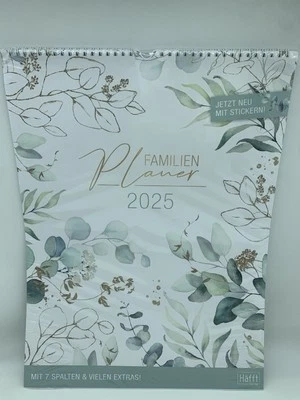 BESUCHE DEN HÄFFT- Häfft Familienplaner XXL 2025 Wandkalender 7-spaltig "Blattgold" 33,1x44,6 cm