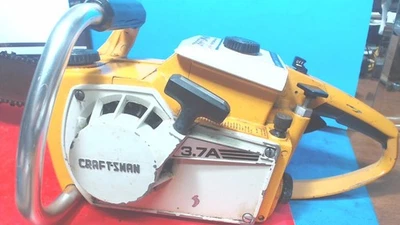 Sierra de cadena vintage-CRAFTSMAN-3.7A-alto rendimiento-automática-{-para piezas} funciona bien Foto 1 de 4