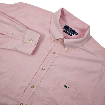 Vineyard Vines Men's XL Slim Fit Tucker Shirt Pink Button Down LS Logo 1W1359 - Image 1 of 4