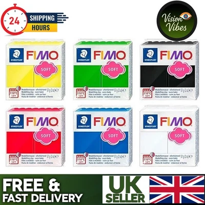Fimo Oven Bake Clay . Starter set 6 x 56g Blocks in assorted Colours. by Fimo - Image 1 of 4