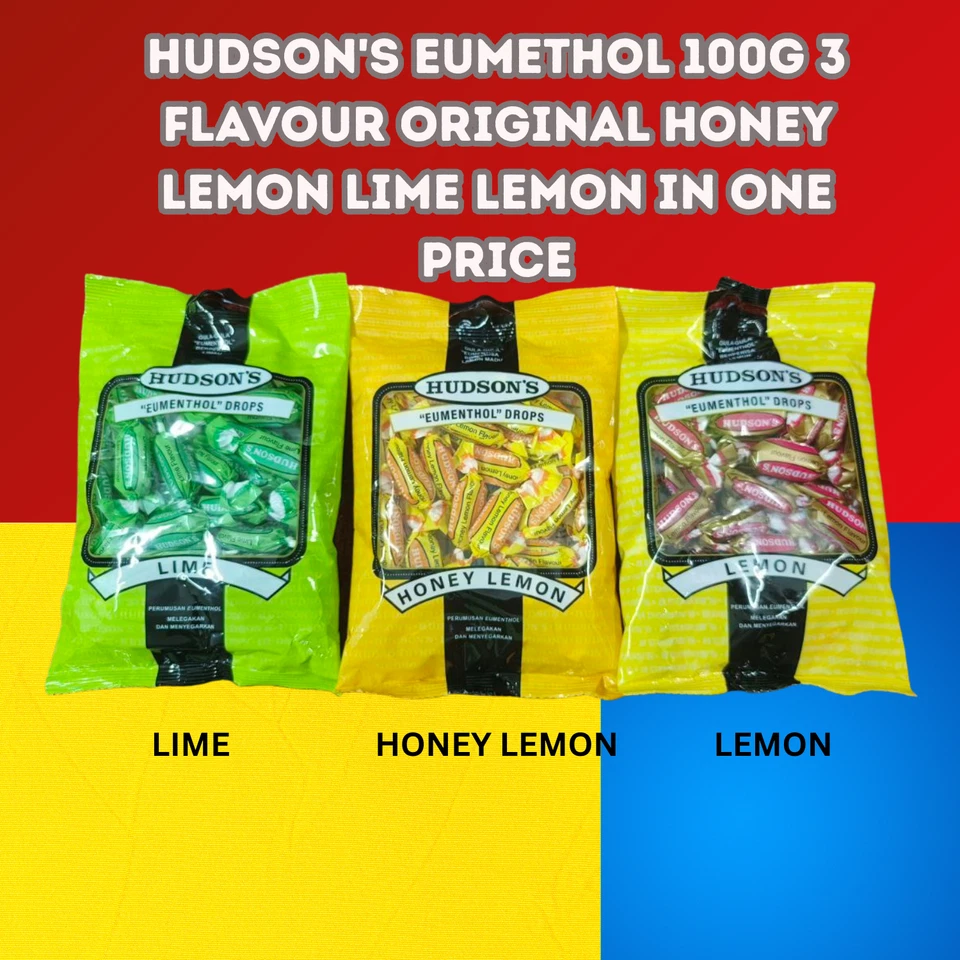 Hudson's Eumethol 100g 3 Flavour Original Honey Lemon Lime Lemon In One Price - Image 1 of 4