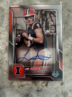 Luke Altmyer 2025 Bowman Chrome U Auto Autograph Illinois Illini - Image 1 of 3